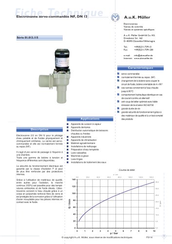 01.013.115 Electrovanne servo-commandée NF, DN 13