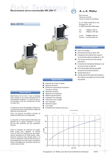 01.017.115 Electrovanne servo-commandée NF, DN 17