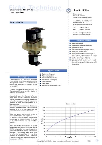 29.010.326 Electrovanne NF, DN 10 trois chambres