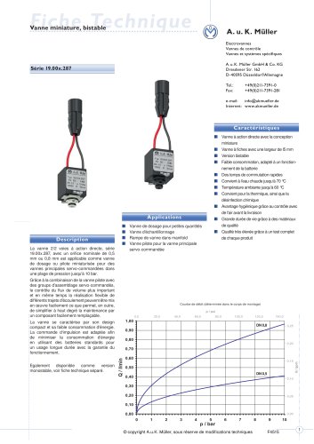 Vanne miniature, bistable