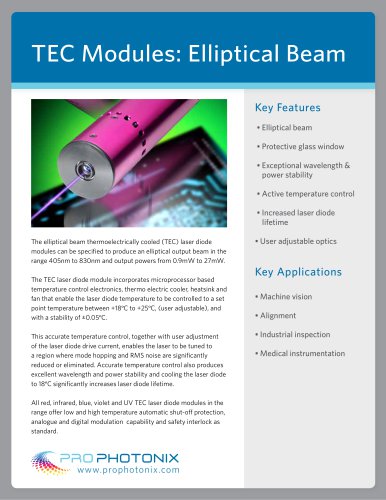 TEC Laser Diode Modules: Elliptical Beam