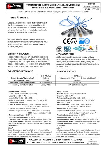 27I Submersible level transmitter