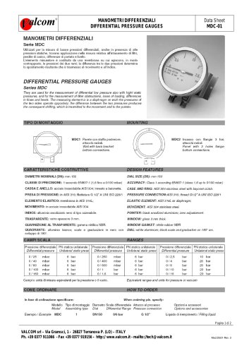 MDC Differential pressure gauges