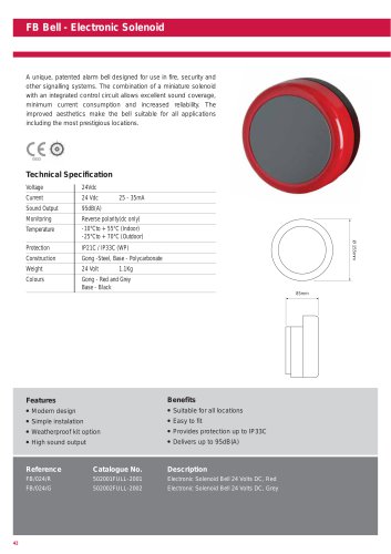 Electronic Bell 24 V Marketing Datasheet