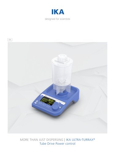 IKA ULTRA-TURRAX® Tube Drive Power control