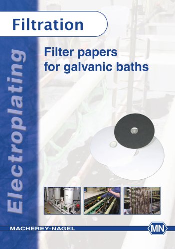 Filter papers for galvanic baths