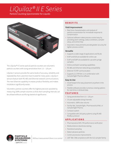 LiQuilaz® II E-Series Liquid Particle Counter