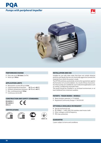 PQA  Pumps with peripheral impeller