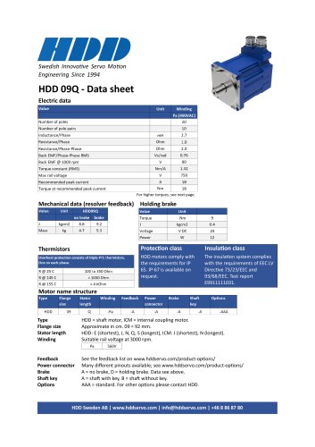 HDD 09Q - Data sheet