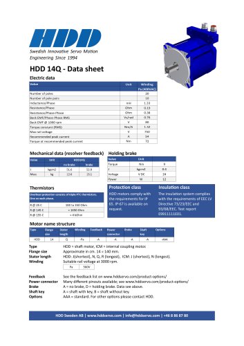 HDD 14Q - Data sheet