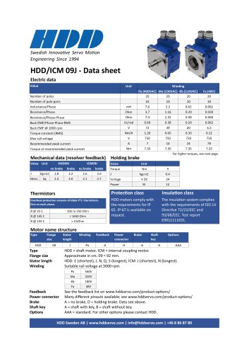 HDD/ICM 09J - Data sheet