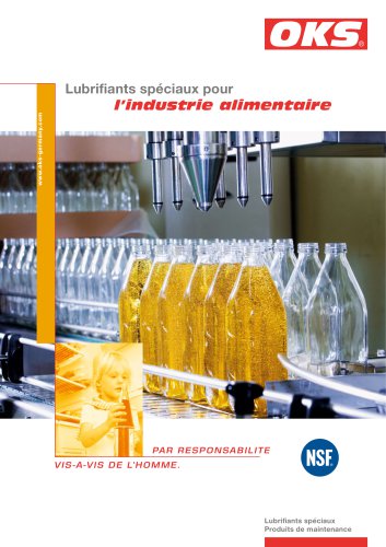 Lubrifiants spéciaux pour l industrie alimentaire