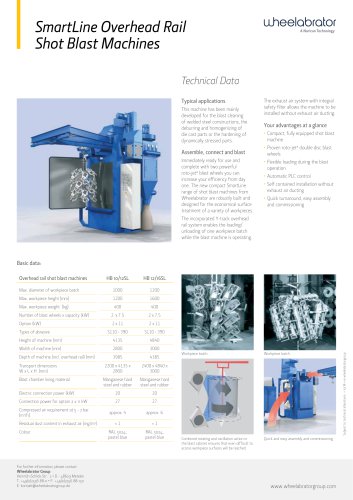 SmartLine Overhead Rail Shot Blast Machines