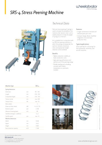 Wheelabrator SRS-4 Stress Peening Machine