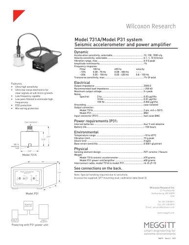 731A/P31 seismic accelerometer system