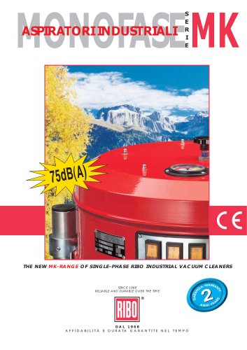 Single-phase industiral vacuum cleaners (Itailian/English version)