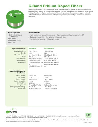 C-Band Erbium-Doped Single-Mode Fiber