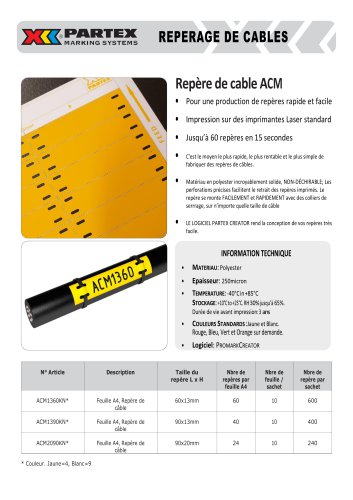 Repère de cable ACM