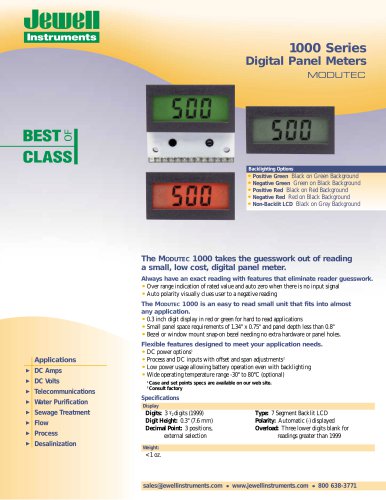 1000 Series Digital Panel Meters