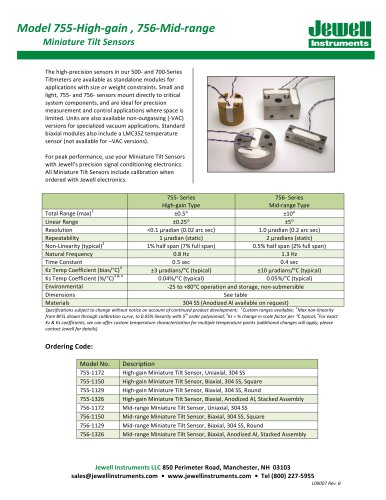 755-Series High-Gain Sensors, 756-Series Mid-Range Sensors