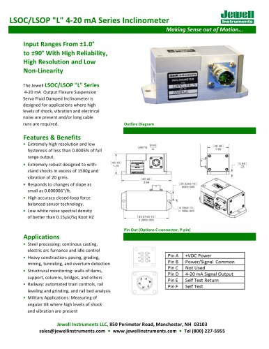 LSOC/LSOP "L" Series Inclinometer