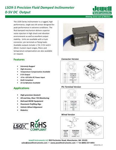 LSOX-S, 0-5 VDC Output