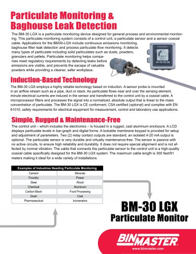 BM-30 LGX Particulate Monitor Brochure