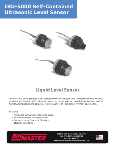 IRU-5000 Self Contained Ultrasonic Level Sensor Brochure