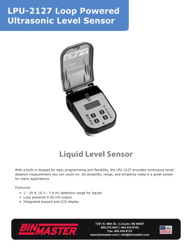 LPU-2127 Loop Powered Ultrasonic Sensor Brochure