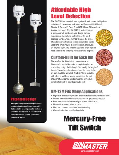 Mercury-Free Tilt Switch Brochure