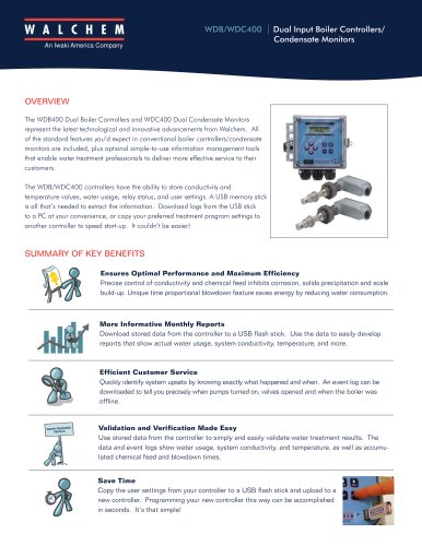 WDB/WDC400 | Dual Input Boiler Controllers/ Condensate Monitors