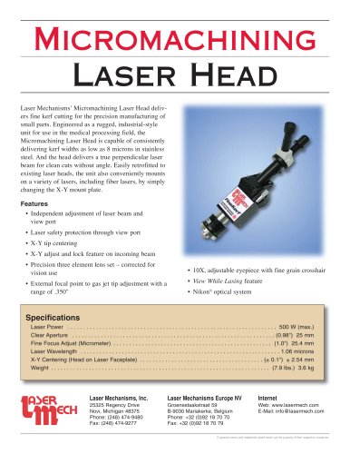 Micromachining Laser Heads