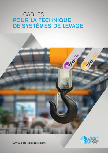 C&acirc;bles pour la technique de syst&egrave;mes de levage