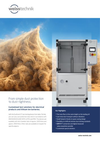 From simple dust protection to dust-tightness.