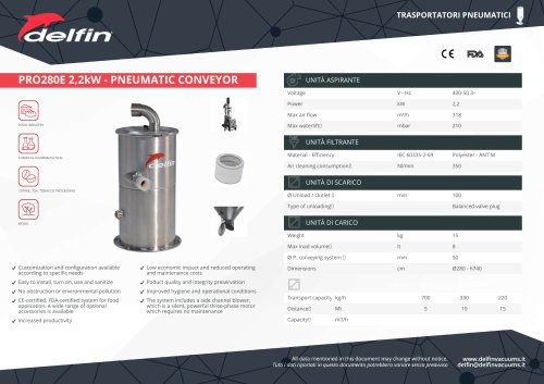 PRO280E 2,2kW - PNEUMATIC CONVEYOR