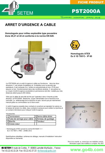 4B PST2000 - Arret d'urgence a cable