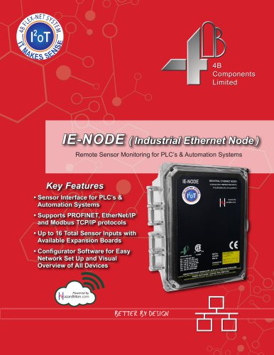 IE-NODE (Industrial Ethernet Ethernet Node) - Remote Sensor Monitoring for PLC’s & Automation Systems