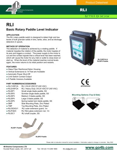 RLI - Rotray Paddle Level Indicator