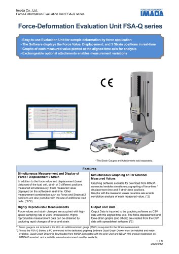 Force-Deformation Evaluation Unit FSA-Q series