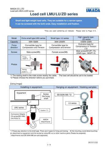 Loadcell for tension/compression  LU series