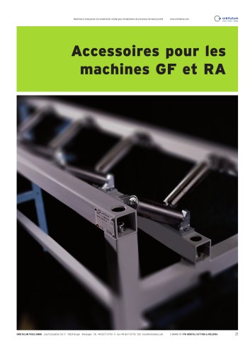 Accessoires pour les machines GF et RA