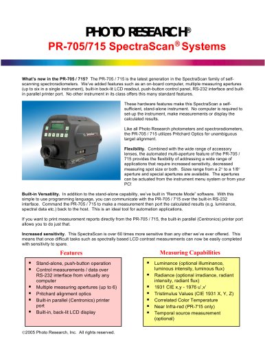 PR-705/715 SpectraScan Systems