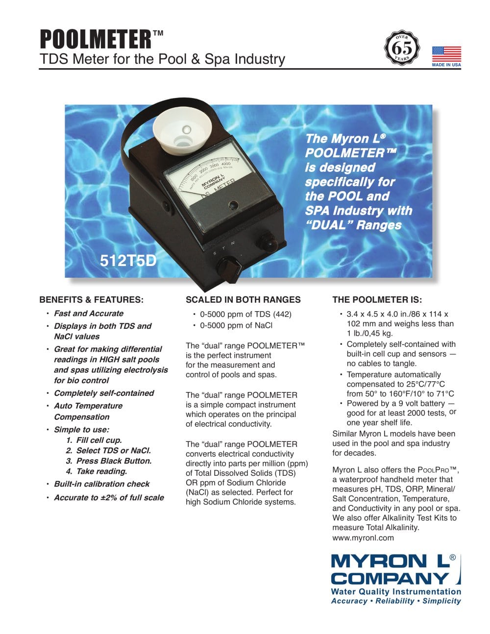 POOLMETER&trade; - Myron L Company