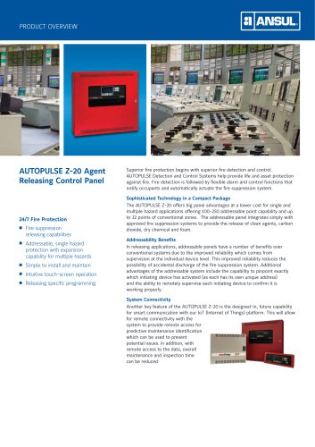 AUTOPULSE Z-20 Agent Releasing Control Panel