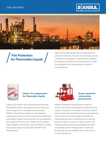 Fire Protection for Flammable Liquids