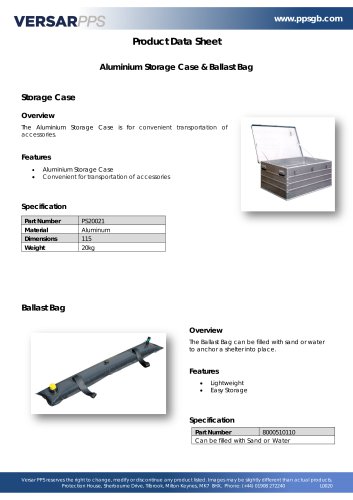 Aluminium Storage Case & Ballast Bag