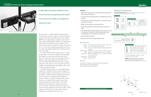 Model 3560 Bi-Axial and Axial Averaging Extensometers