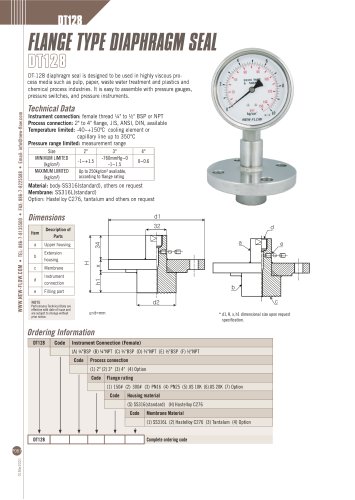 Flange Type Diaphragm Seal - DT128