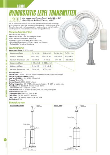 Hydrostatic Level Transmitter-LG30F