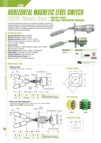 Magnetic Float Level Switch - LT202